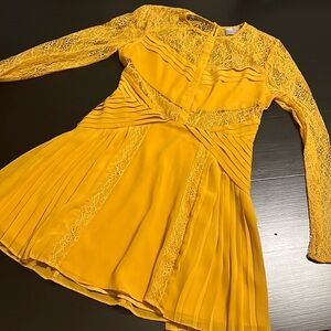 ASOS Yellow Lace Midi Dress